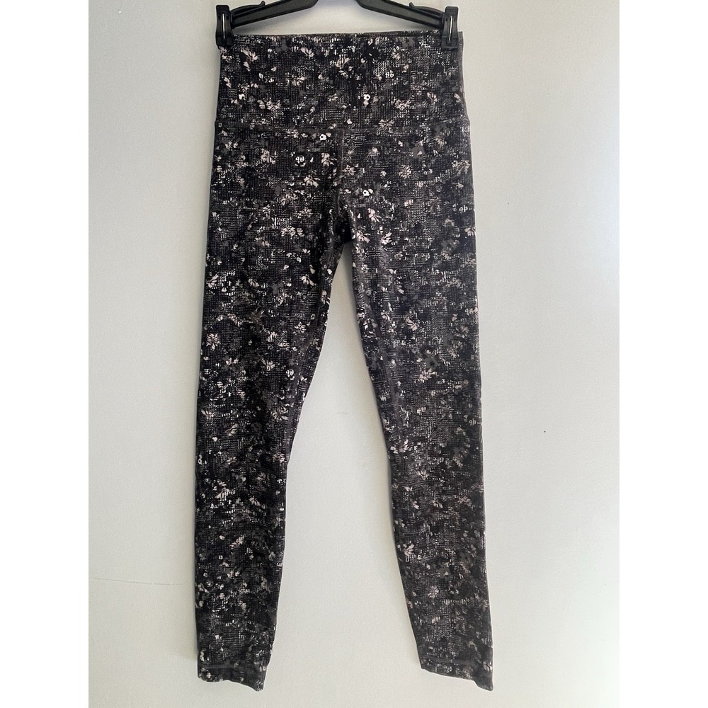 Lululemon Align Leggings Pants Black White Abstract Size 6